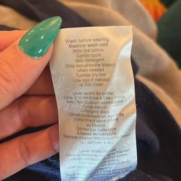 A Pea in the Pod Navy Blue RUFFLE HEM SIDE TIE MATERNITY DRESS, L! - Picture 9 of 10